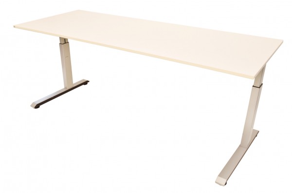 Sedus - Schreibtisch extra long - 200 cm - manuell höhenverstellbar - cremeweiß