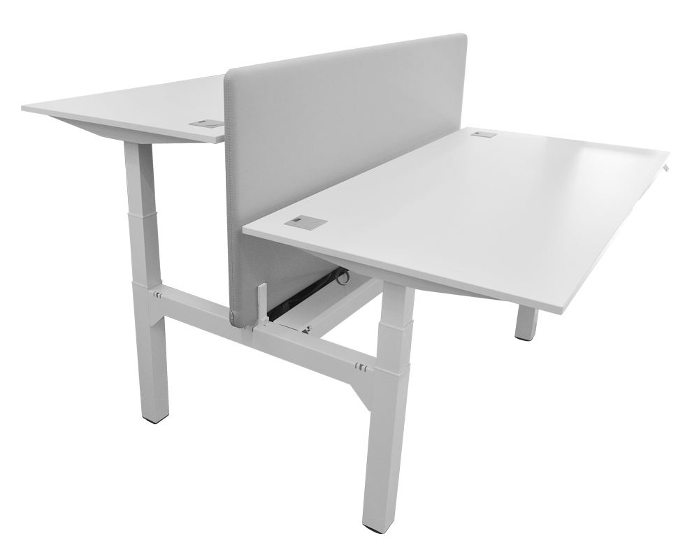Polaris - Büromöbel | höhenverstellbar - - Gruppen-Schreibtisch Neue oder weiß gebrauchte Büromöbel-Outlet.de - - und in elektrisch Stuttgart 2er- mit Sichtblende